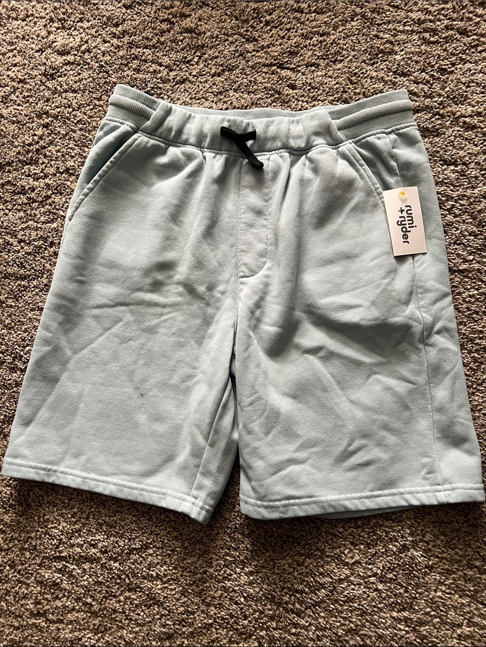 Carter's Light Blue Drawstring Knit Shorts for Kids
